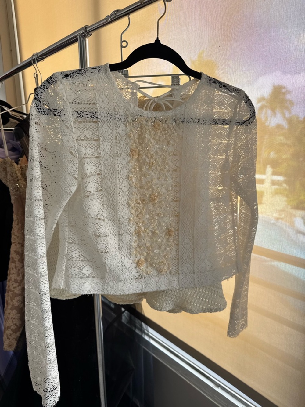 White Lace Long-Sleeve Women's Set